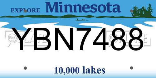YBN7488 Minnesota License Plate