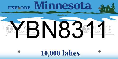 YBN8311 Minnesota License Plate
