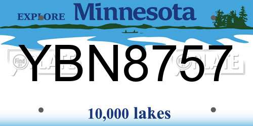 YBN8757 Minnesota License Plate