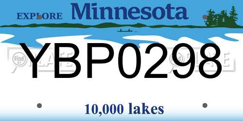 YBP0298 Minnesota License Plate