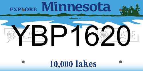 YBP1620 Minnesota License Plate