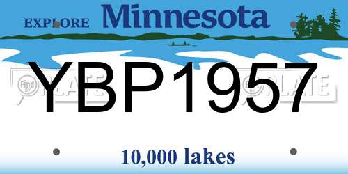 YBP1957 Minnesota License Plate