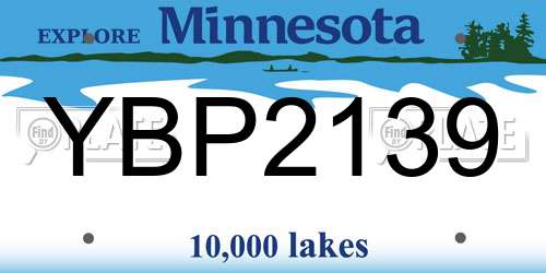 YBP2139 Minnesota License Plate