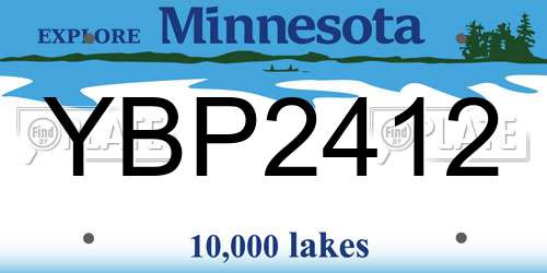 YBP2412 Minnesota License Plate