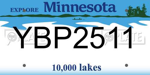 YBP2511 Minnesota License Plate