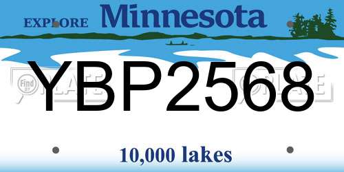 YBP2568 Minnesota License Plate