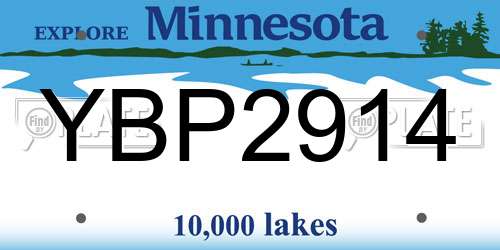 YBP2914 Minnesota License Plate