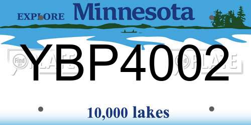 YBP4002 Minnesota License Plate