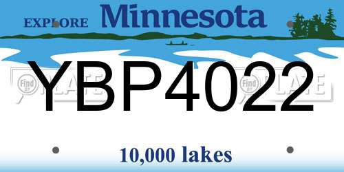 YBP4022 Minnesota License Plate