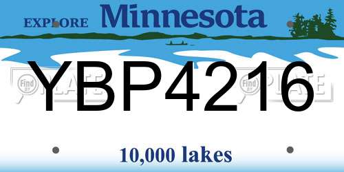 YBP4216 Minnesota License Plate