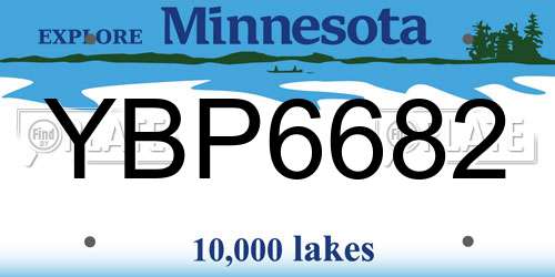 YBP6682 Minnesota License Plate