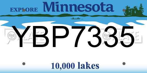 YBP7335 Minnesota License Plate