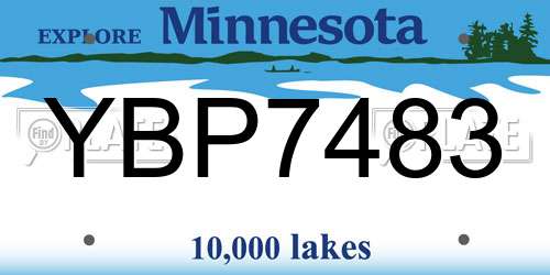 YBP7483 Minnesota License Plate