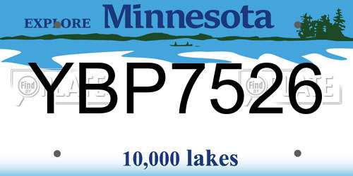 YBP7526 Minnesota License Plate