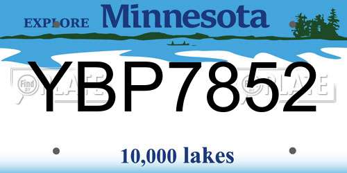 YBP7852 Minnesota License Plate
