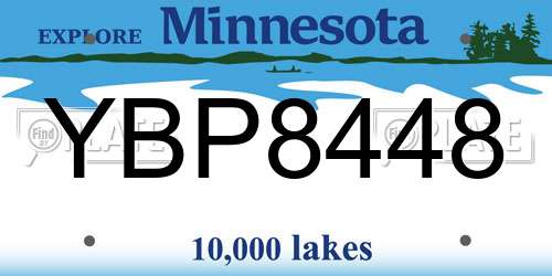 YBP8448 Minnesota License Plate