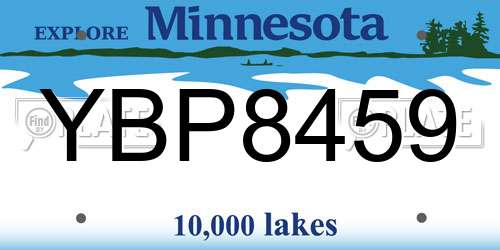 YBP8459 Minnesota License Plate