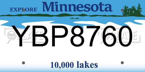 YBP8760 Minnesota License Plate