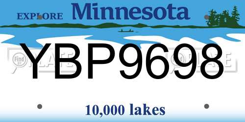 YBP9698 Minnesota License Plate