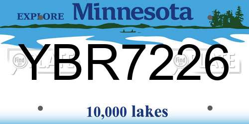 YBR7226 Minnesota License Plate
