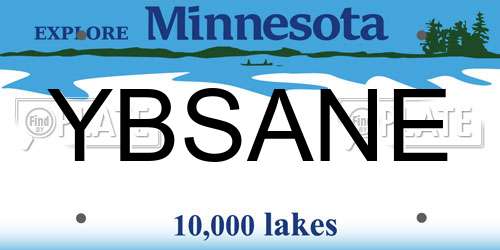 YBSANE Minnesota License Plate