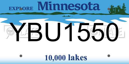 YBU1550 Minnesota License Plate