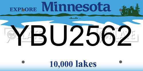 YBU2562 Minnesota License Plate
