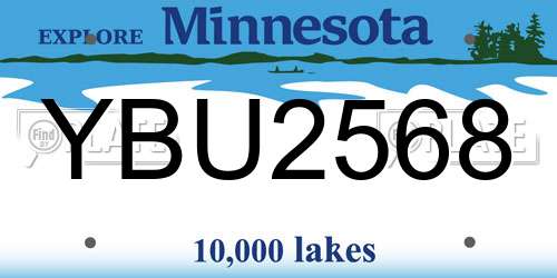 YBU2568 Minnesota License Plate