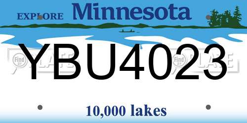 YBU4023 Minnesota License Plate