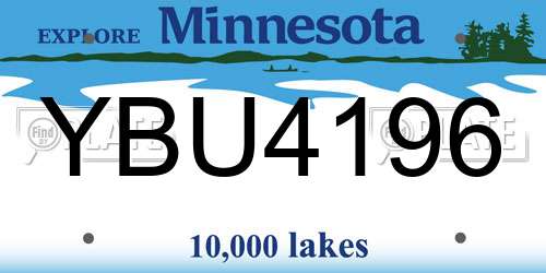 YBU4196 Minnesota License Plate