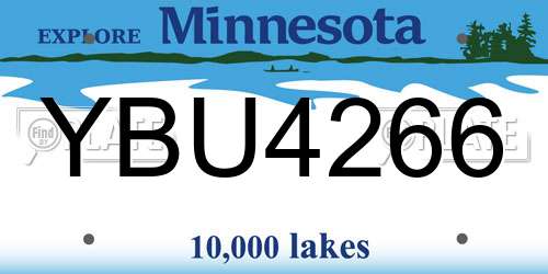 YBU4266 Minnesota License Plate