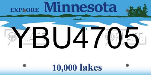 YBU4705 Minnesota License Plate