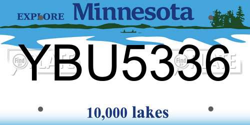 YBU5336 Minnesota License Plate