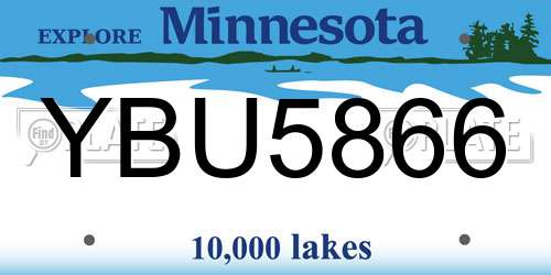 YBU5866 Minnesota License Plate