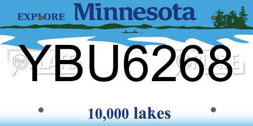 YBU6268 Minnesota License Plate