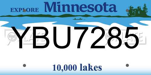 YBU7285 Minnesota License Plate