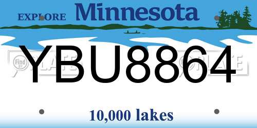 YBU8864 Minnesota License Plate