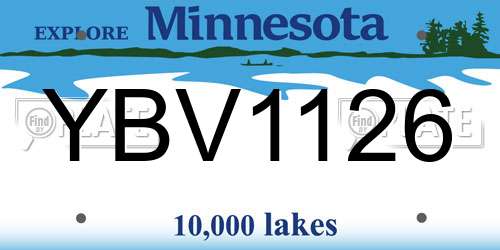 YBV1126 Minnesota License Plate