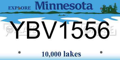 YBV1556 Minnesota License Plate