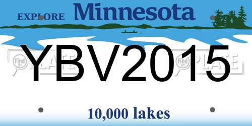 YBV2015 Minnesota License Plate