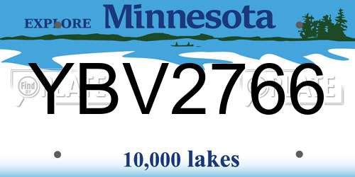 YBV2766 Minnesota License Plate