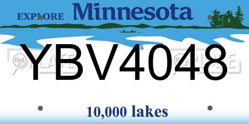 YBV4048 Minnesota License Plate