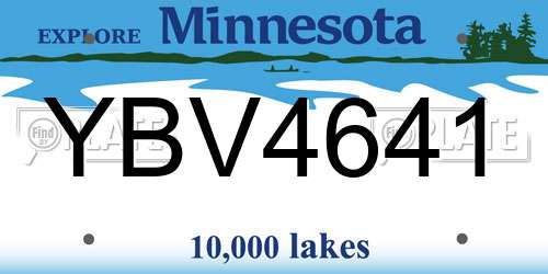 YBV4641 Minnesota License Plate