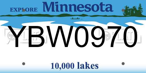 YBW0970 Minnesota License Plate