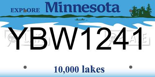 YBW1241 Minnesota License Plate