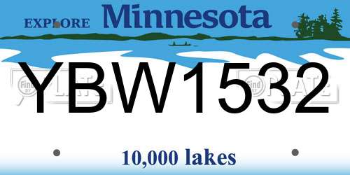 YBW1532 Minnesota License Plate