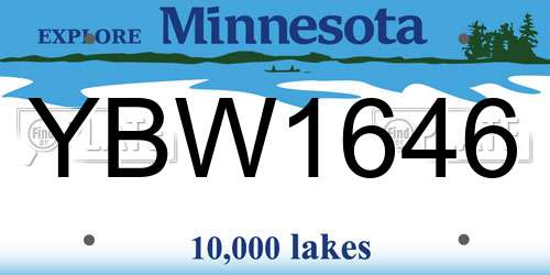 YBW1646 Minnesota License Plate