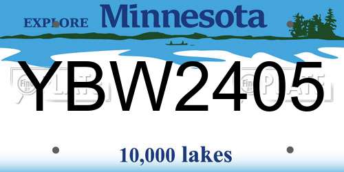 YBW2405 Minnesota License Plate