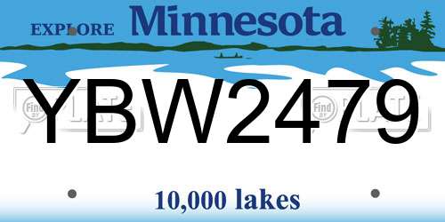 YBW2479 Minnesota License Plate