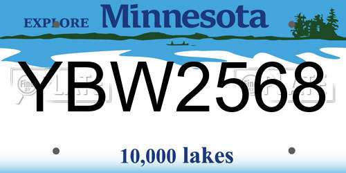 YBW2568 Minnesota License Plate